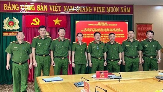 NGHIỆM THU CẤP CƠ SỞ ĐỀ TÀI KHOA HỌC VÀ CÔNG NGHỆ  CẤP BỘ: “QUAN HỆ PHỐI HỢP CỦA CÔNG AN CẤP XÃ VỚI ĐOÀN THANH NIÊN CỘNG SẢN HỒ CHÍ MINH CÙNG CẤP TRONG  PHÒNG NGỪA TỘI PHẠM VÀ TỆ NẠN MA TÚY”